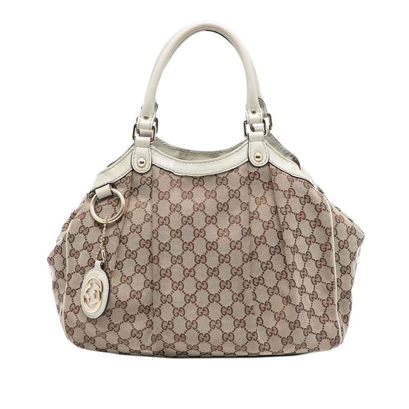 Gucci Medium GG Canvas Sukey Tote Brown Canvas Good condition - Front View