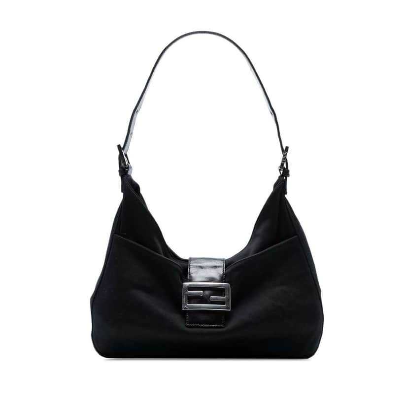 Fendi Neoprene Shoulder Bag Black Polyester Good condition - Front View