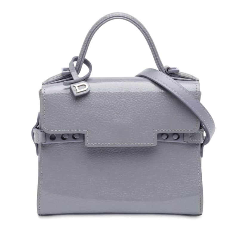 Delvaux Micro Patent Tempete Satchel Purple Leather Very good condition - Front View