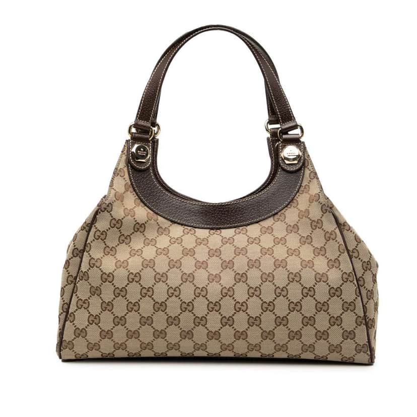 Gucci Medium GG Canvas Charmy Shoulder Bag Brown Canvas Good condition - Front View