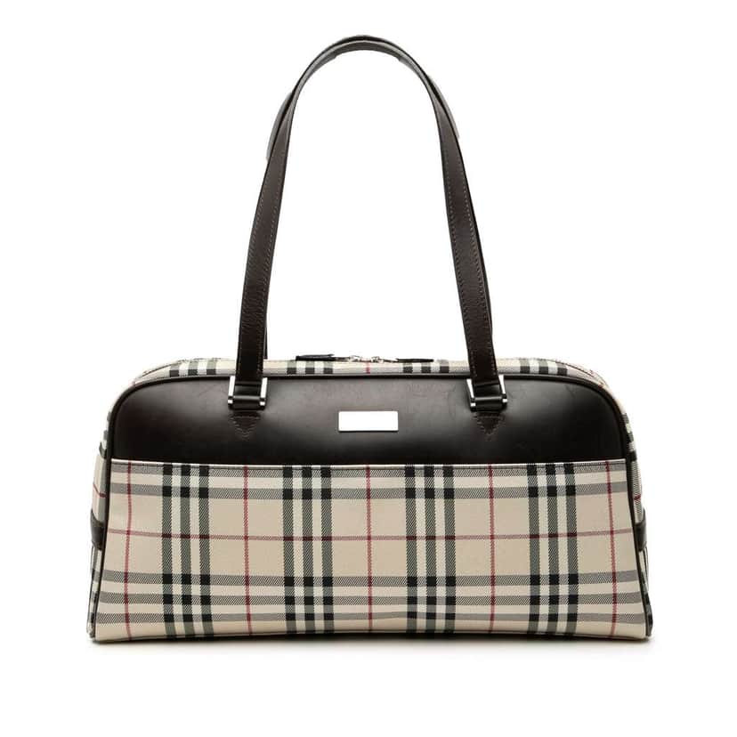 Burberry House Check Canvas Handbag Brown Canvas Good condition - Front View