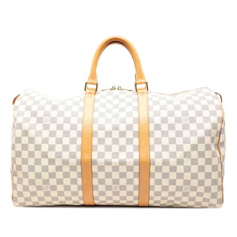 Louis Vuitton Damier Azur Keepall 50 White Good condition - Front View