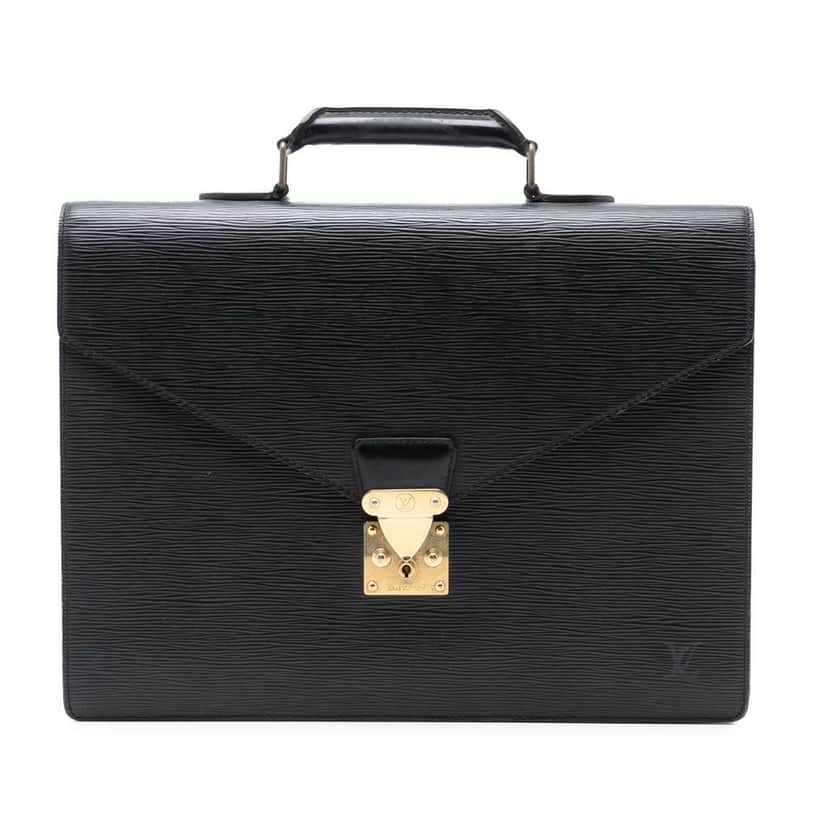 Louis Vuitton Epi Serviette Ambassadeur Black Leather Good condition - Front View