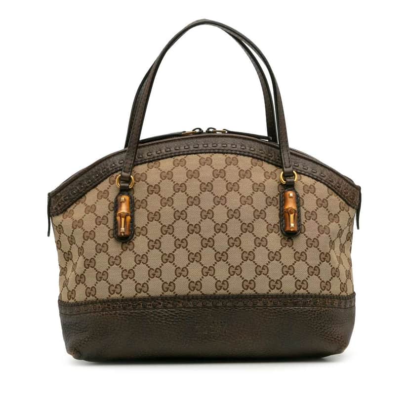 Gucci GG Canvas Laidback Crafty Handbag Brown Canvas Good condition - Front View