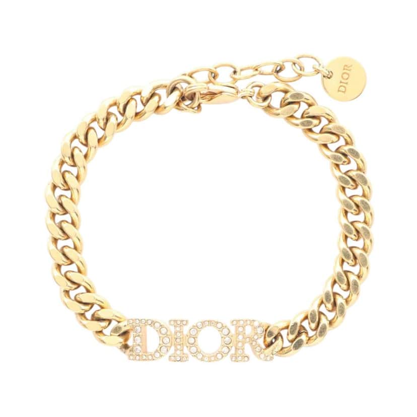 Dior Dior Revolution Gold Plated Crystal Chain Bracelet Gold Metal Good condition - Front View