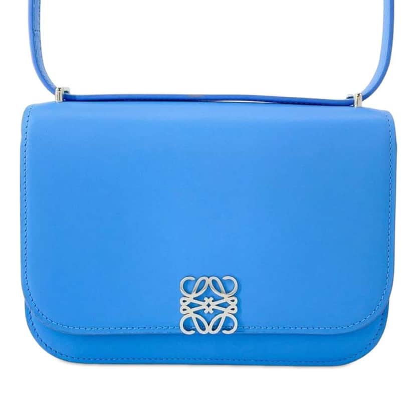 Loewe Small Leather Goya Crossbody Blue Leather Good condition - Front View
