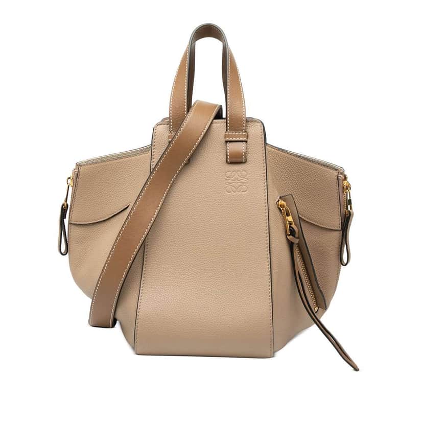 Loewe Small Leather Hammock Bag Brown Leather Good condition - Front View