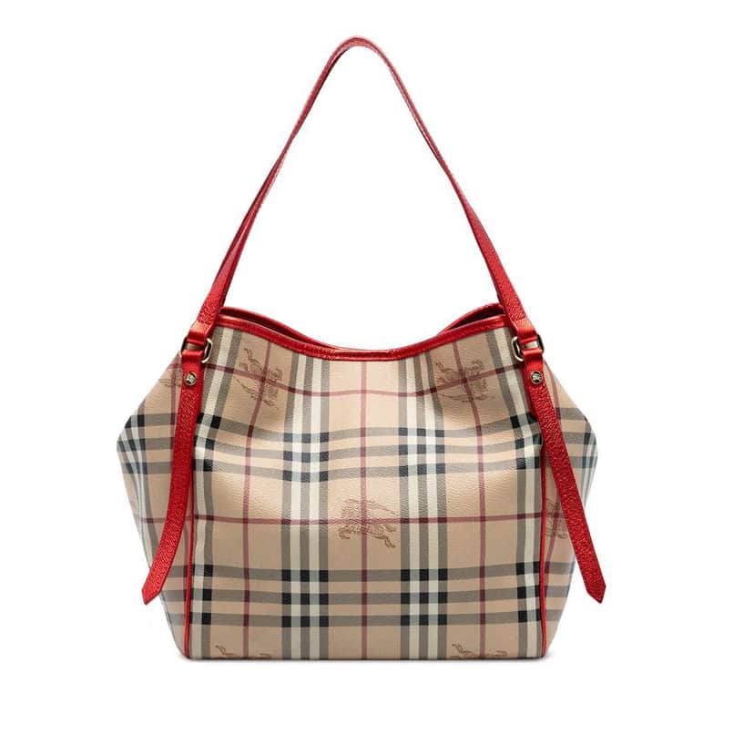 Burberry Small Haymarket Check Coated Canvas Canterbury Tote Brown Canvas Good condition - Front View