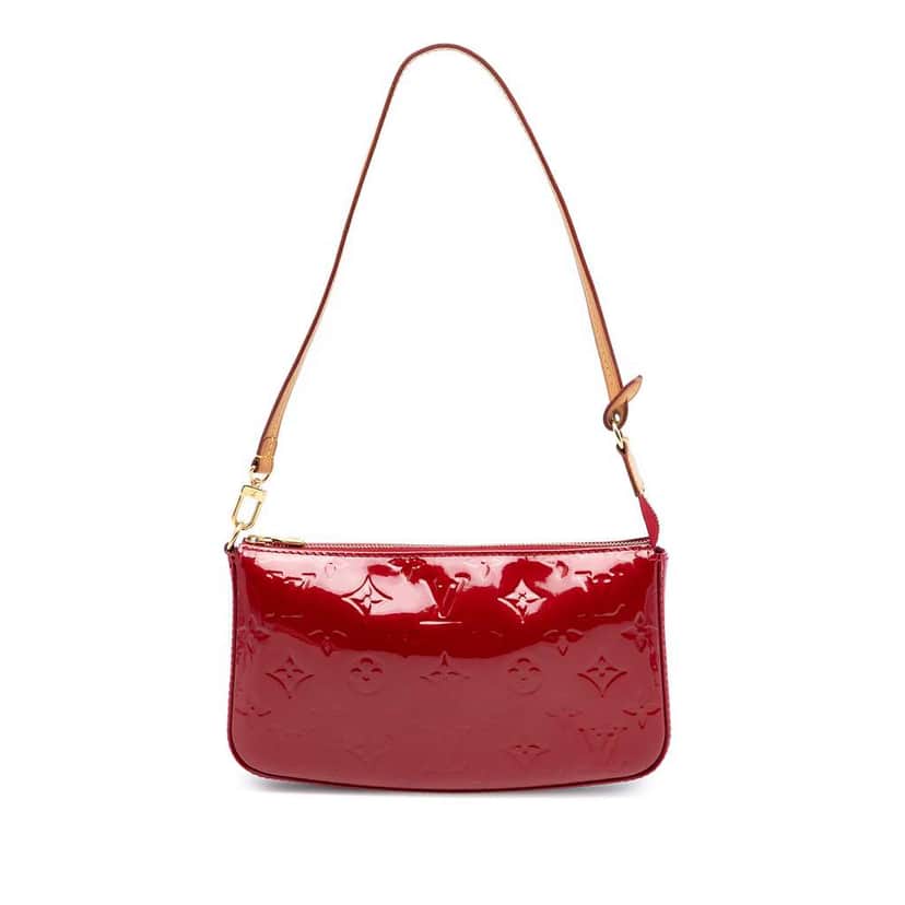 Louis Vuitton Monogram Vernis Pochette Accessoires Red Leather Good condition - Front View