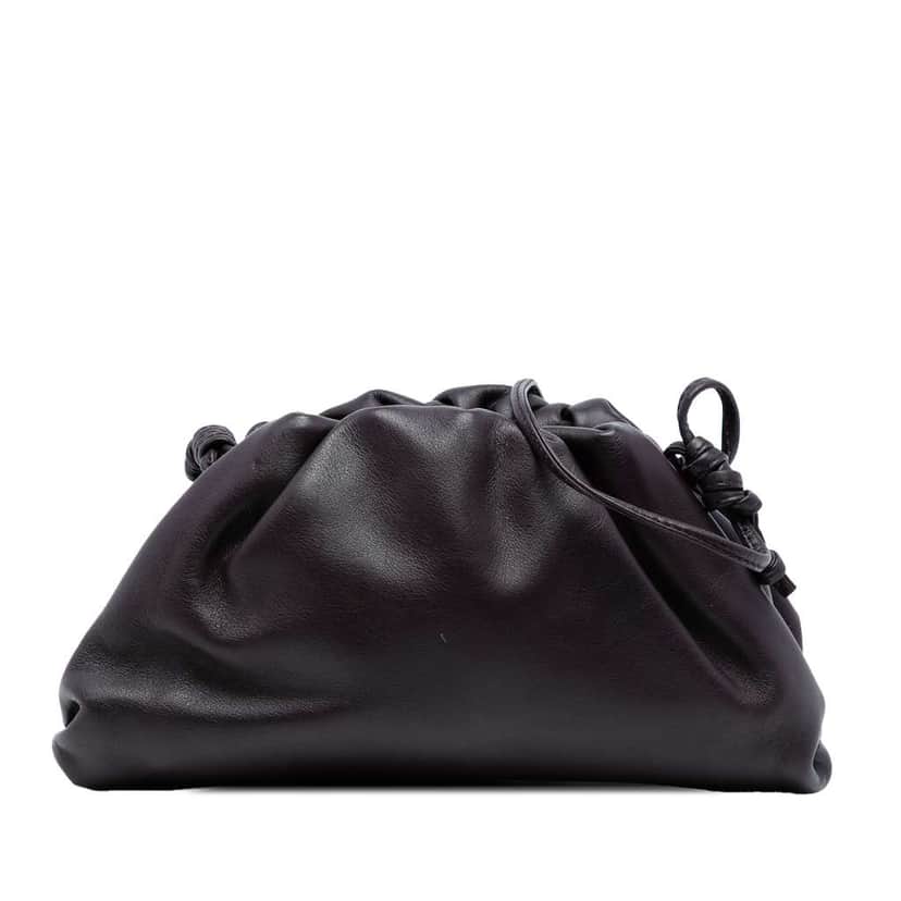 Bottega Veneta Lambskin The Mini Pouch Crossbody Purple Leather Good condition - Front View