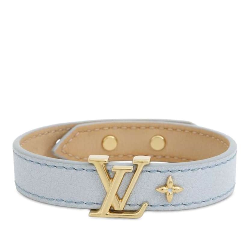 Louis Vuitton Leather LV Iconic Bracelet Blue Leather Good condition - Front View