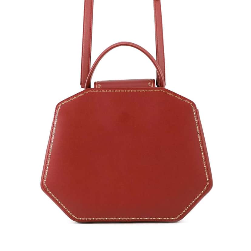 Cartier Smooth Calfskin Guirlande De Cartier Top Handle Bag Red Leather Good condition - Front View
