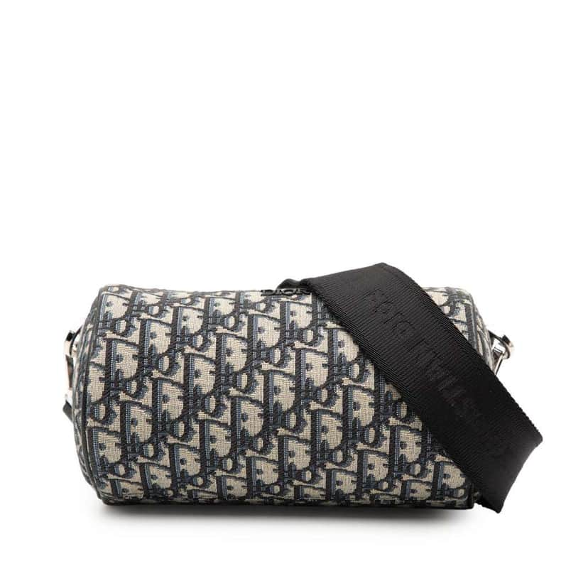 Dior Oblique Canvas Roller Messenger Bag Blue Canvas Good condition - Front View