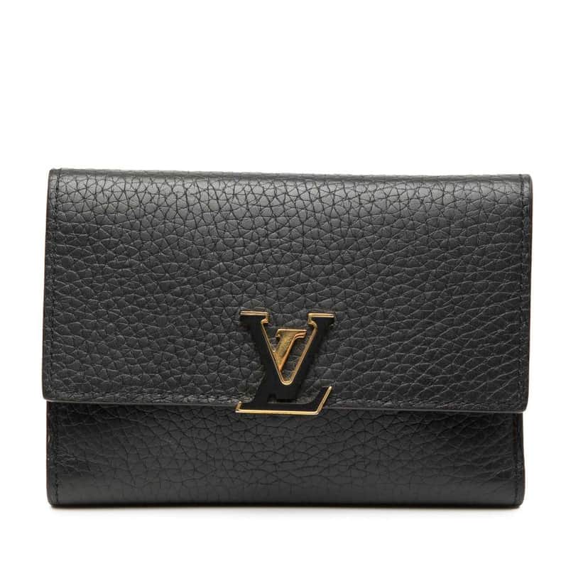 Louis Vuitton Taurillon Capucines Compact Wallet Black Leather Good condition - Front View