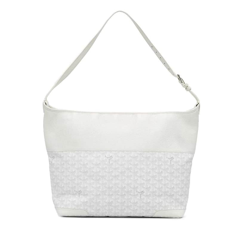 Goyard Goyardine Grenadine Hobo White Canvas Good condition - Front View