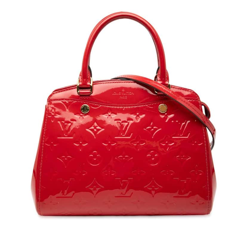 Louis Vuitton Monogram Vernis Montaigne BB Red Leather Good condition - Front View