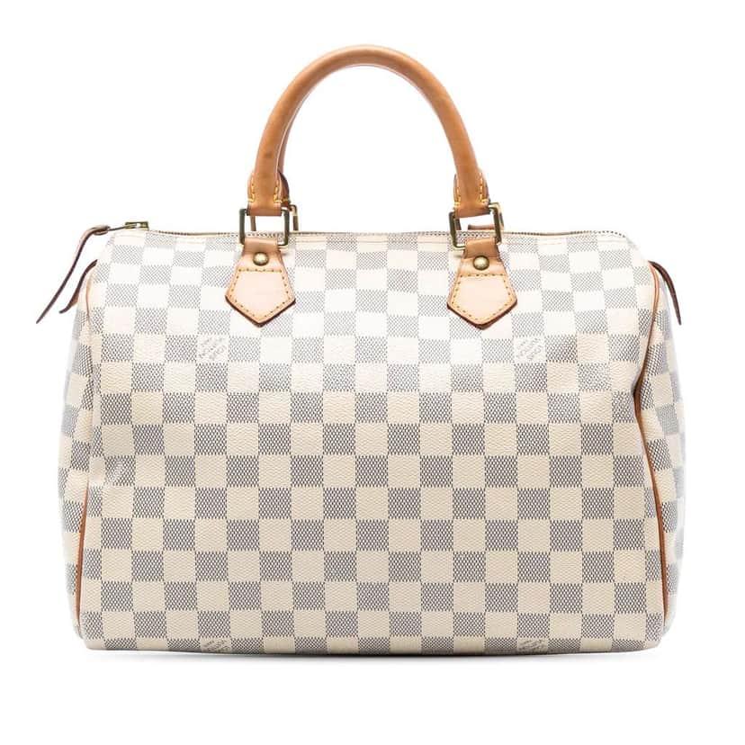Louis Vuitton Damier Azur Speedy 30 White Good condition - Front View