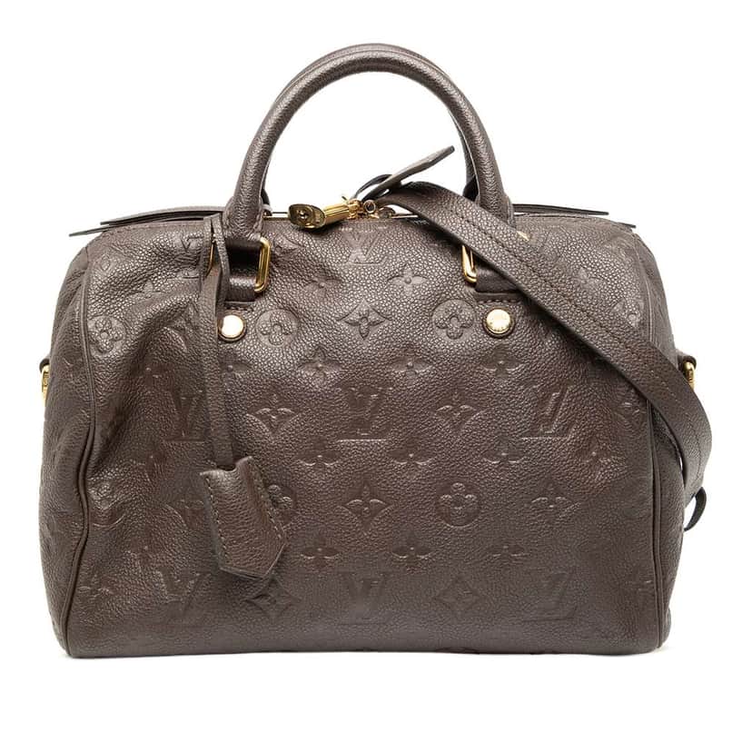 Louis Vuitton Monogram Empreinte Speedy Bandouliere 25 Brown Leather Good condition - Front View