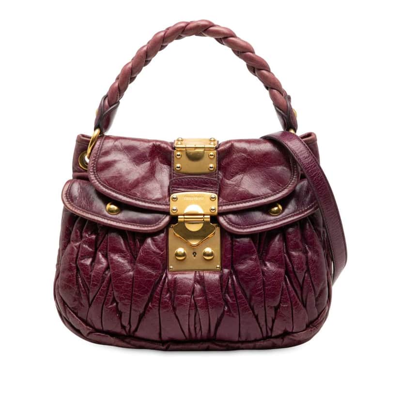 Miu Miu Matelasse Nappa Coffer Satchel Red Leather Good condition - Front View