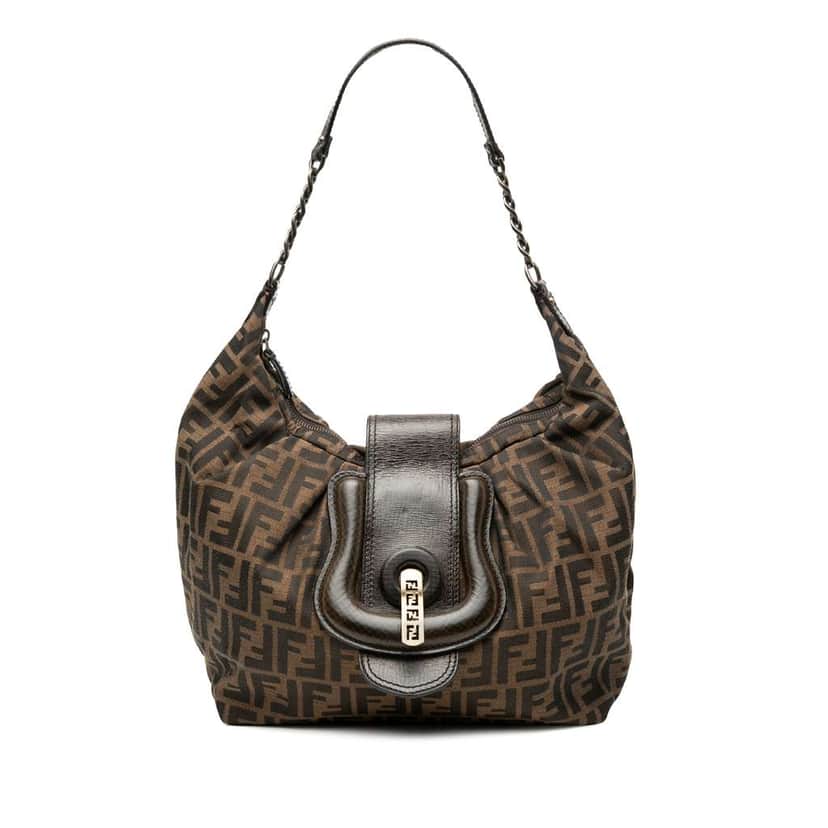 Fendi Zucca Canvas Borsa B Hobo Brown Canvas Good condition - Front View