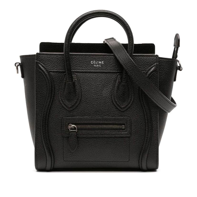 Celine Nano Leather Luggage Tote Black Leather Good condition - Front View