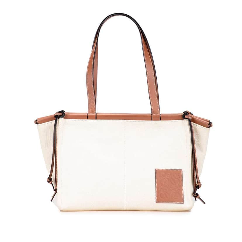Loewe Small Canvas Cushion Tote Brown Canvas Good condition - Front View
