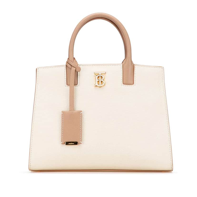 Burberry Mini Bicolor Leather Frances Tote Brown Leather Good condition - Front View