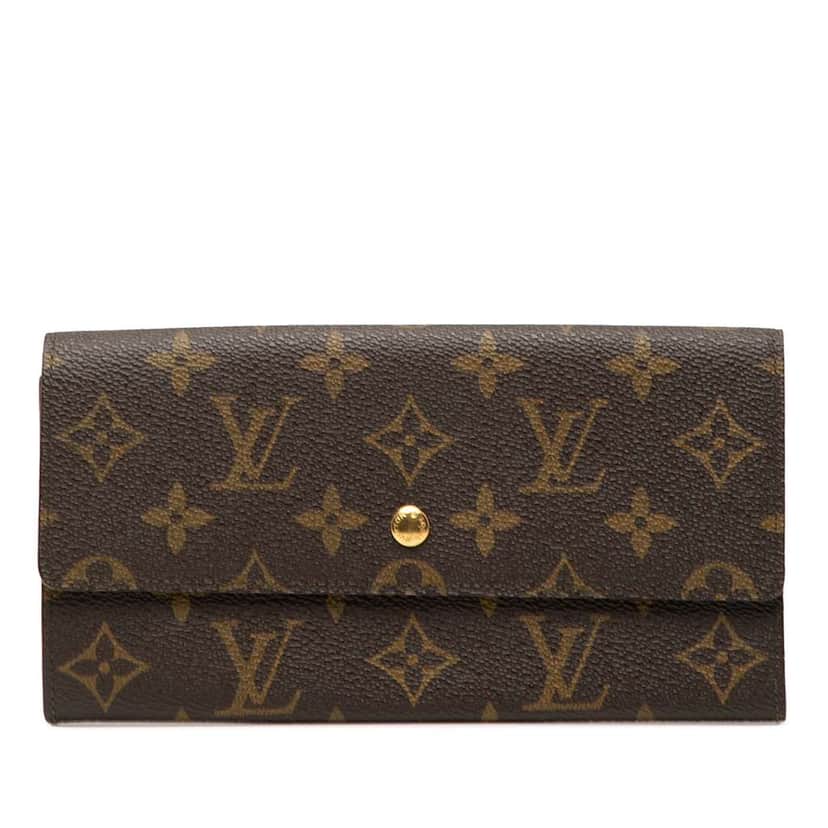 Louis Vuitton Monogram Porte Monnaie Credit Long Wallet Brown Good condition - Front View