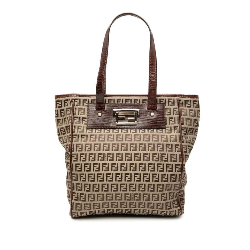 Fendi Zucchino Canvas Tote Brown Canvas Very good condition - Front View