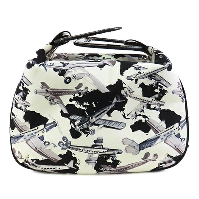 Chanel Printed Canvas Coco Airline Handbag White Canvas Good condition - Front View