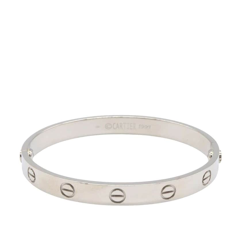 Cartier 18K White Gold Classic Love Bracelet Silver White Gold Good condition - Front View