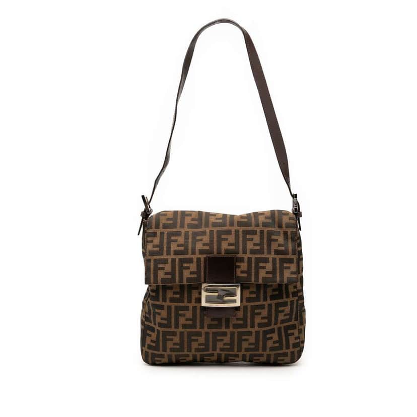 Fendi Zucca Canvas Shoulder Bag Brown Canvas Good condition - Front View