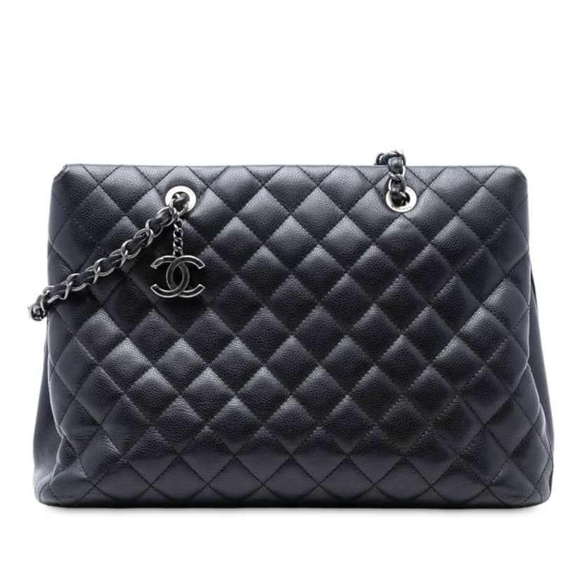 Chanel Large Caviar Chic Shopping Tote Black Leather Good condition - Front View