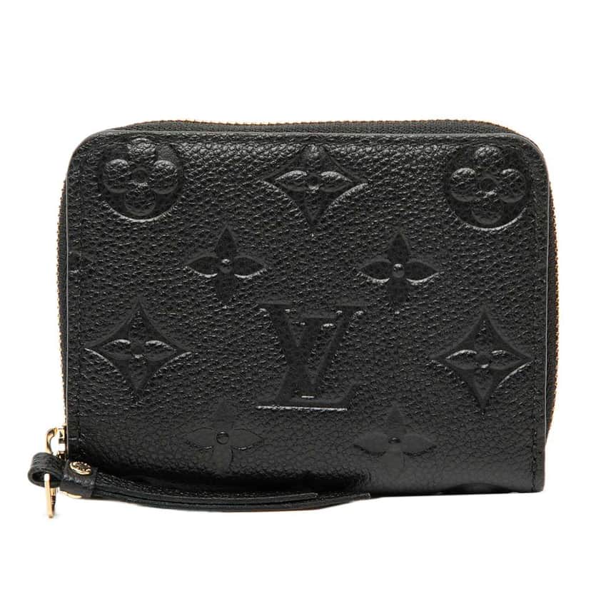 Louis Vuitton Monogram Empreinte Zippy Coin Purse Black Leather Good condition - Front View