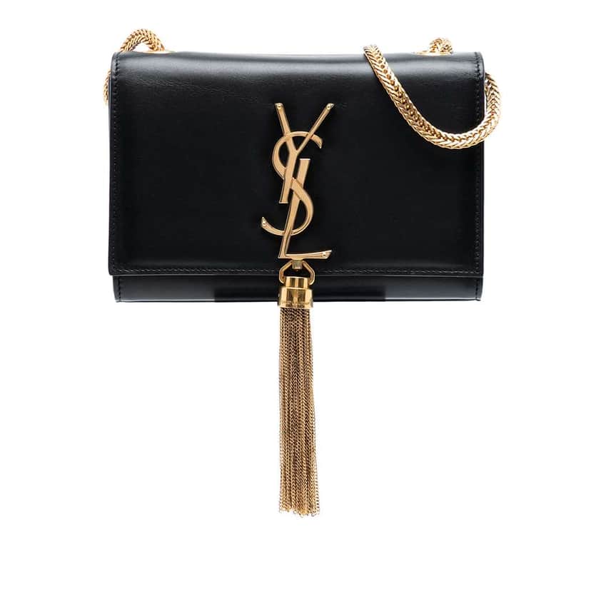 Saint Laurent Small Leather Monogram Kate Tassel Crossbody Black Leather Good condition - Front View
