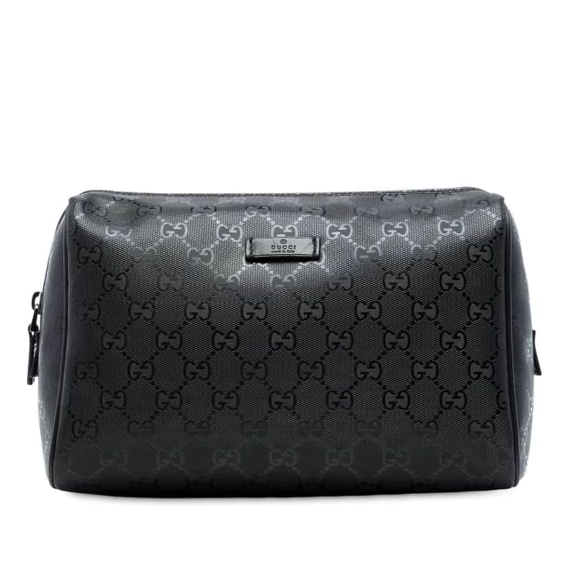 Gucci GG Imprime Pouch Black Canvas Good condition - Front View