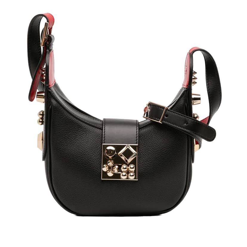 Christian Louboutin Mini Leather Carasky Crossbody Black Leather Very good condition - Front View