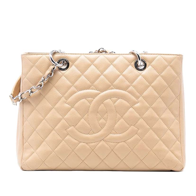 Chanel Caviar Grand Shopping Tote Brown Leather Good condition - Front View