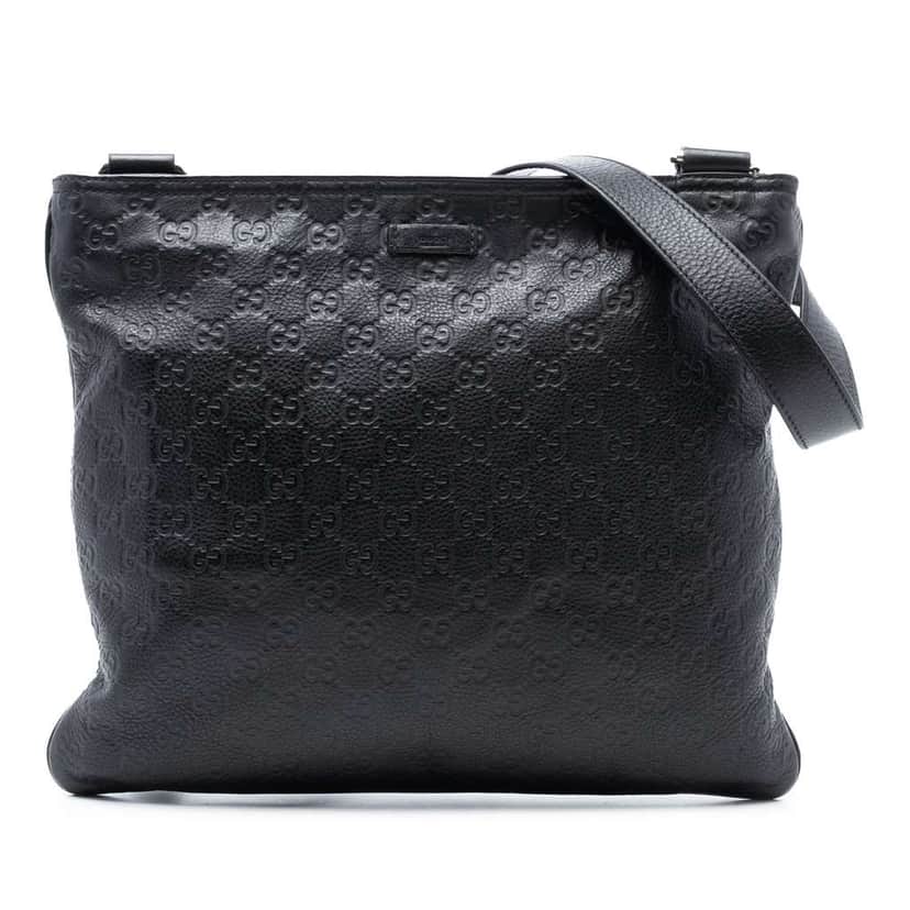 Gucci Guccissima Crossbody Black Leather Good condition - Front View