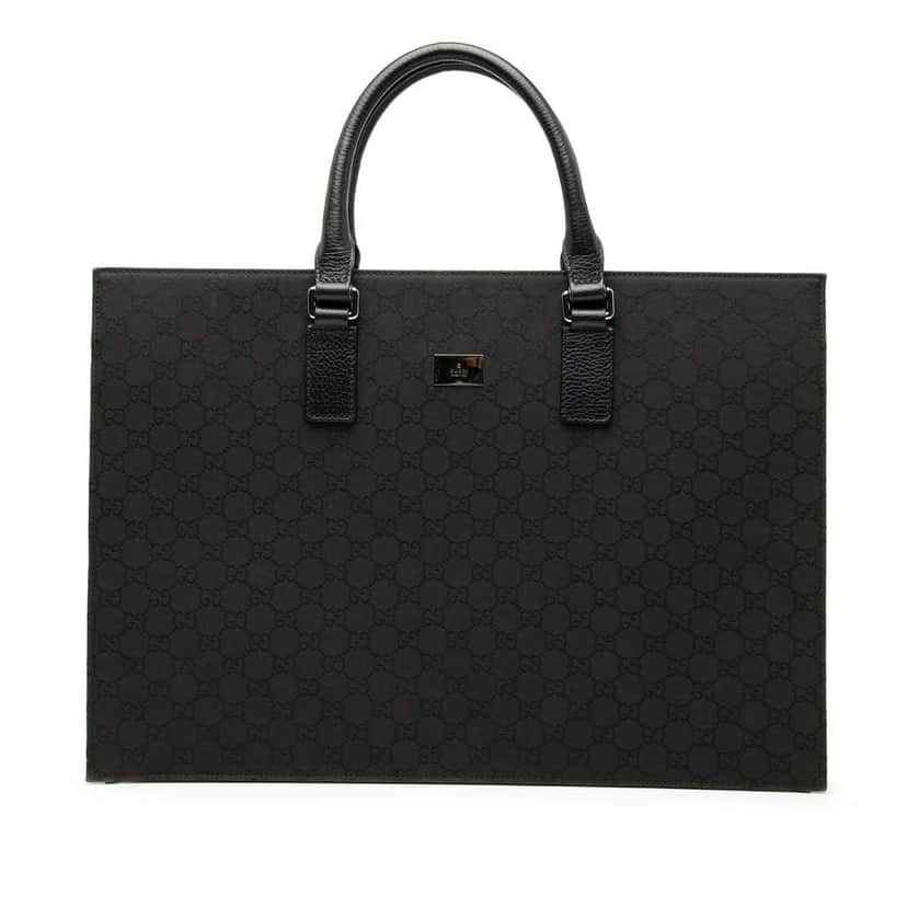 Gucci GG Nylon Executive Business Bag Black Good condition - Front View