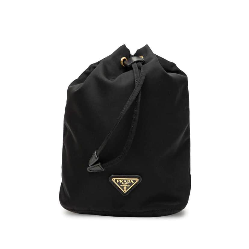 Prada Tessuto Drawstring Pouch Black Good condition - Front View