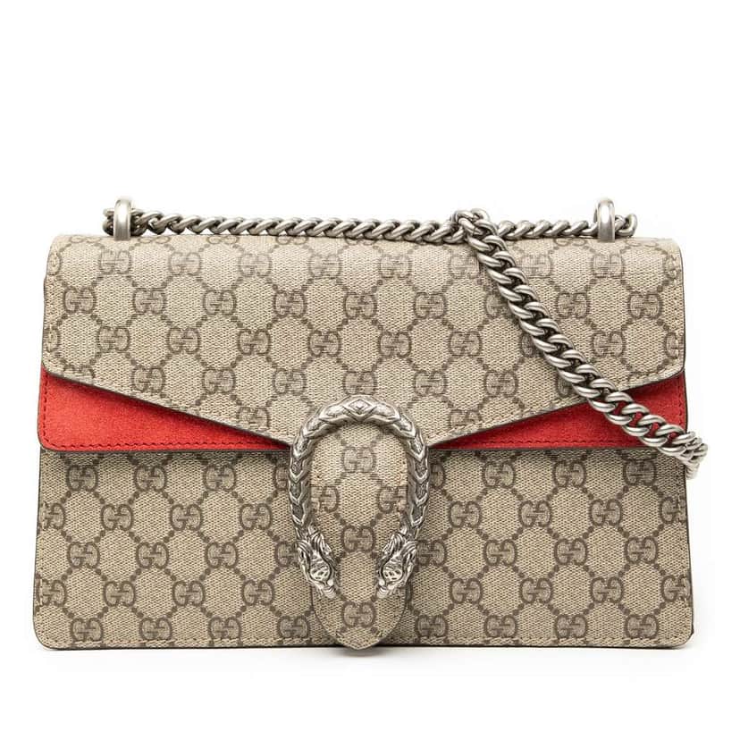 Gucci Medium GG Supreme Dionysus Shoulder Bag Brown Canvas Good condition - Front View