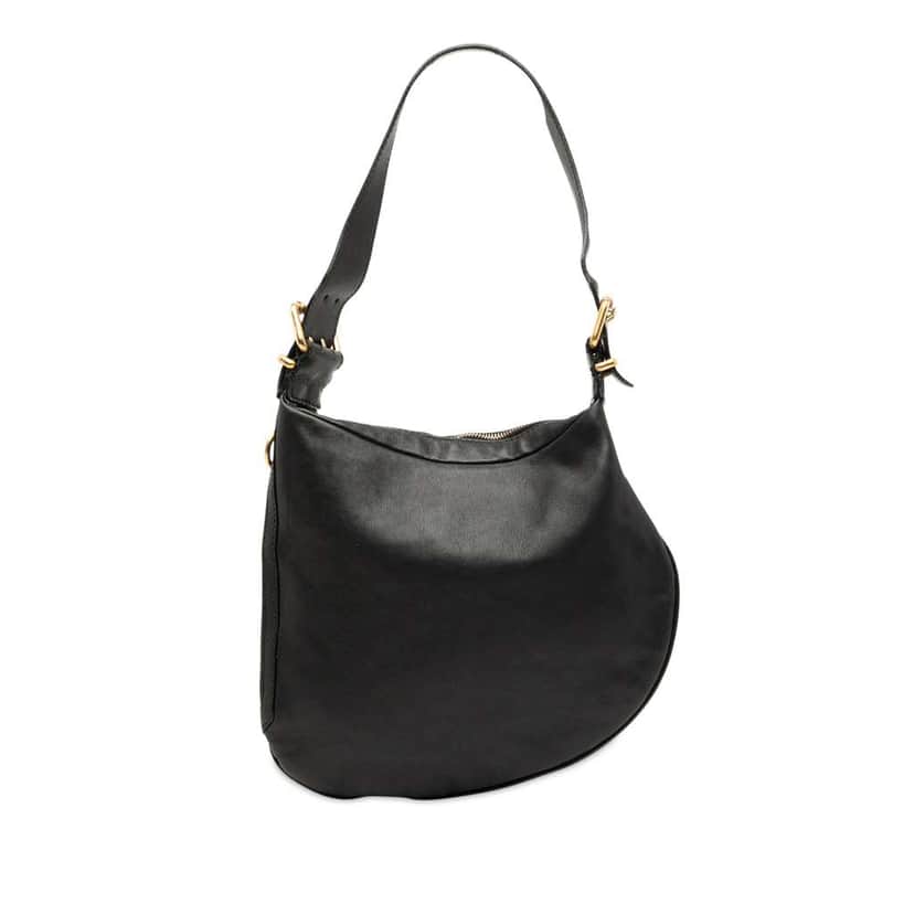 Fendi Leather Oyster Shoulder Bag Black Leather Good condition - Front View