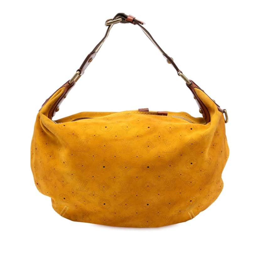 Louis Vuitton Monogram Suede Onatah GM Yellow Leather Very good condition - Front View