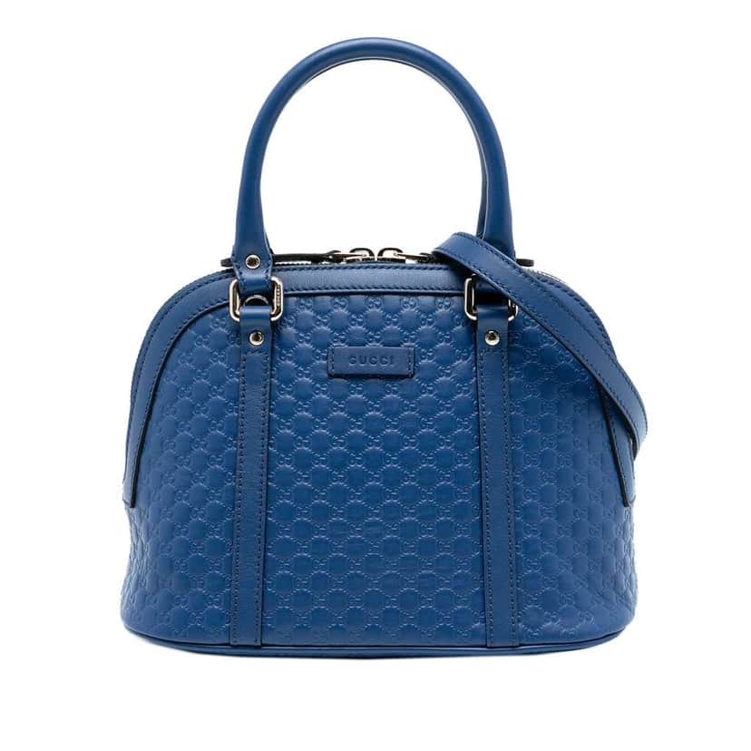 Gucci Mini Microguccissima Dome Satchel Blue Leather Good condition - Front View
