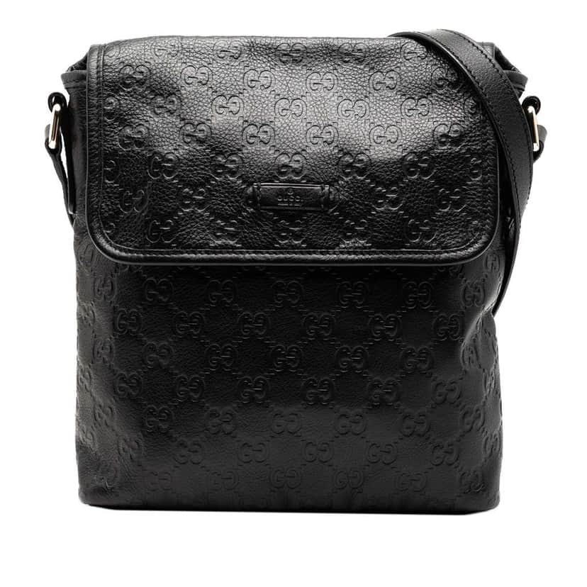 Gucci Guccissima Crossbody Black Leather Good condition - Front View