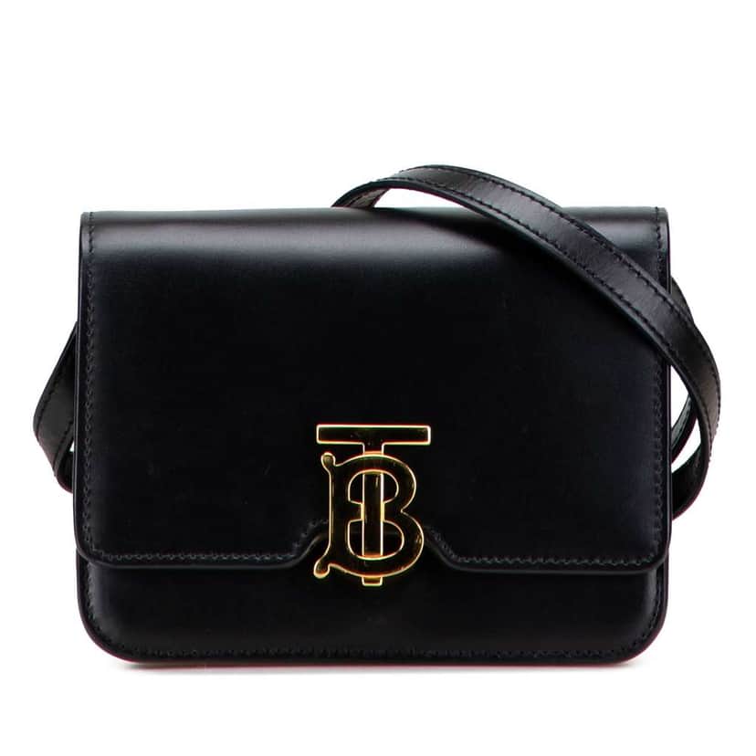 Burberry Mini Leather TB Crossbody Black Leather Good condition - Front View