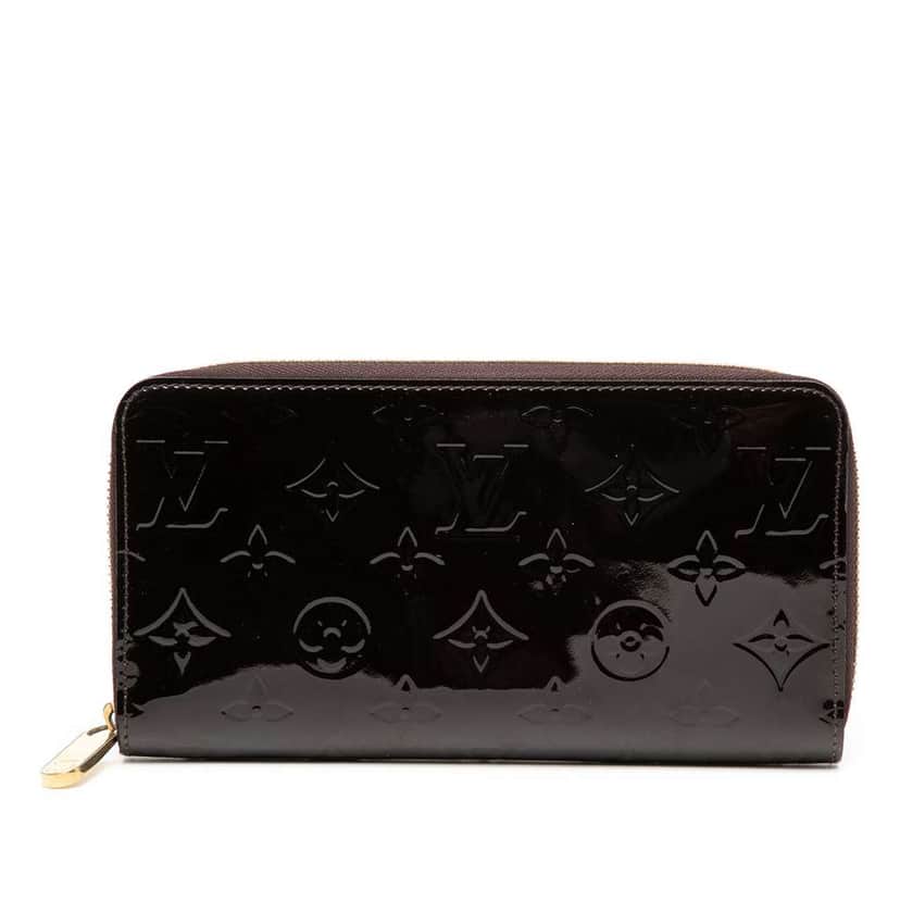 Louis Vuitton Monogram Vernis Zippy Long Wallet Purple Leather Good condition - Front View