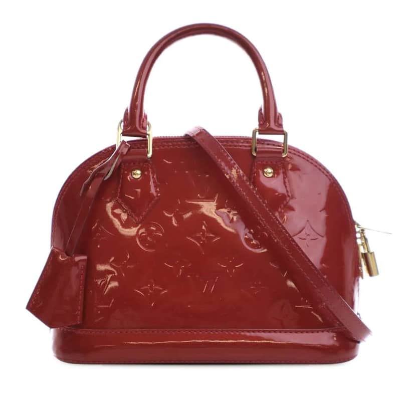 Louis Vuitton Monogram Vernis Alma BB Red Leather Good condition - Front View