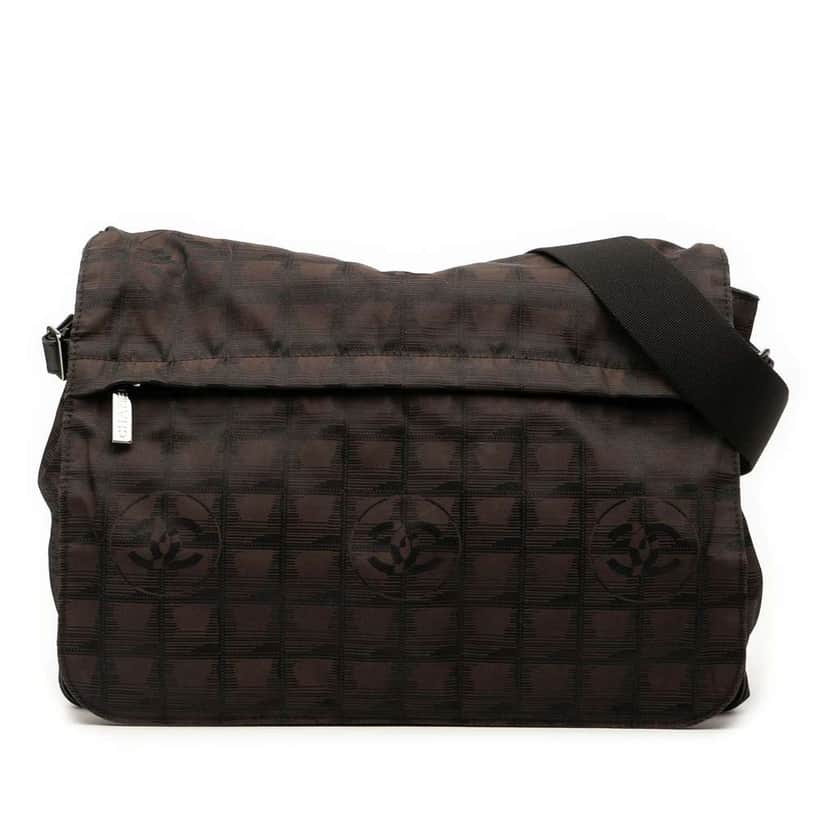 Chanel New Travel Line Nylon Messenger Brown Good condition - Front View